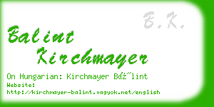 balint kirchmayer business card